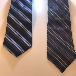 2 Silk DKNY Men’s ties . Made in USA . Traditional diagonal striped patterns
